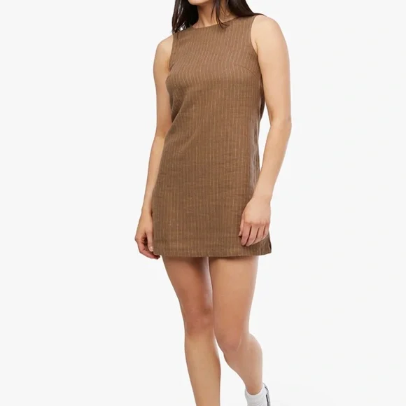 weworewhat brown dress Puff Sleeve Button Up Mini Dress WeWoreWhat